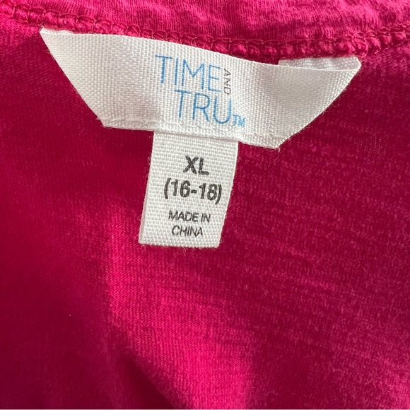 Time and Tru Peplum Short Sleeve Pink Blouse - Picture 3 of 3